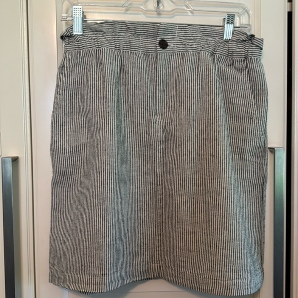 J. Crew skirt, dark gray and white stripes, size 6